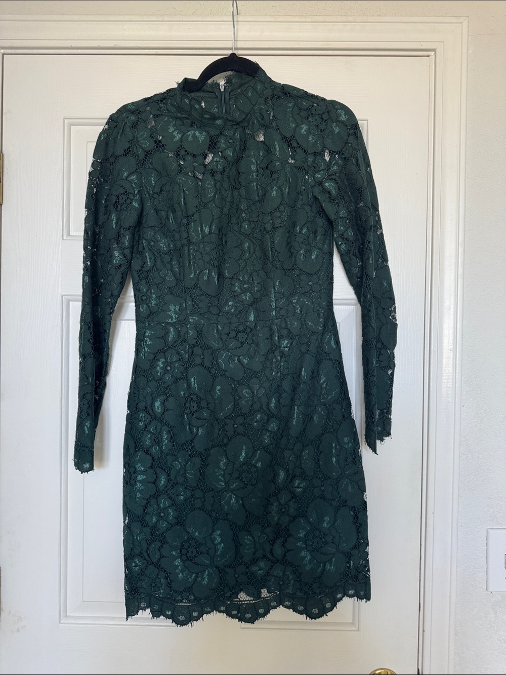 Betsey Johnson Emerald Green Floral Lace Long Sleeve Dress